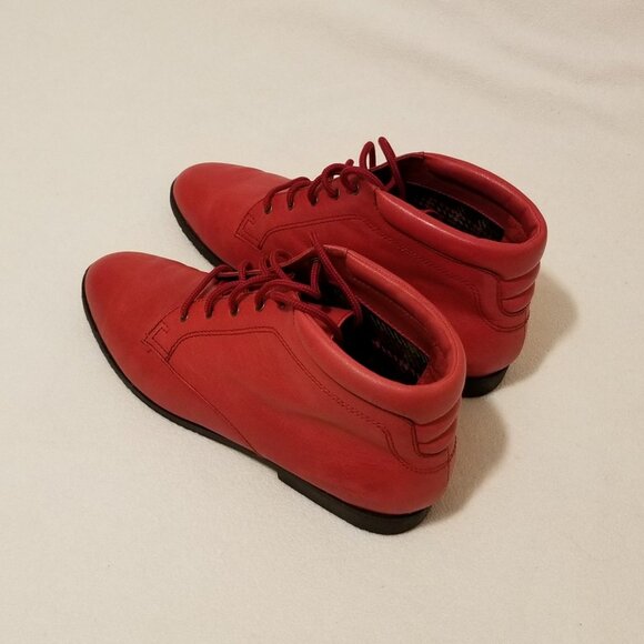 Danexx Women’s Red Leather Booties / Ankle Boots   8 M - Picture 4 of 8